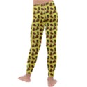 Cute Deer Pattern Yellow Kids  Lightweight Velour Leggings View4