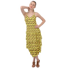 Cute Deer Pattern Yellow Layered Bottom Dress by snowwhitegirl