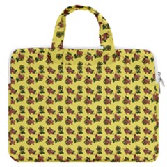 Cute Deer Pattern Yellow Macbook Pro Double Pocket Laptop Bag by snowwhitegirl