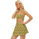 Cute Deer Pattern Yellow Vintage Style Bikini Top and Skirt Set  View2