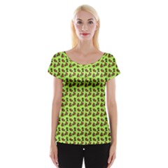 Cute Deer Pattern Green Cap Sleeve Top by snowwhitegirl