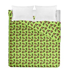 Cute Deer Pattern Green Duvet Cover Double Side (full/ Double Size) by snowwhitegirl