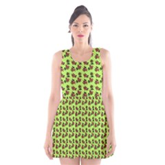 Cute Deer Pattern Green Scoop Neck Skater Dress by snowwhitegirl