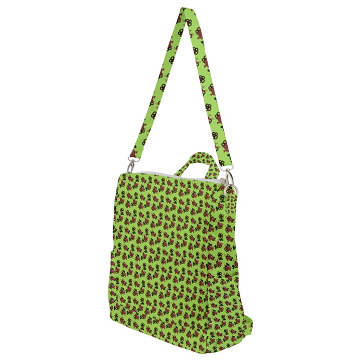 Cute Deer Pattern Green Crossbody Backpack