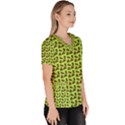 Cute Deer Pattern Green Women s V-Neck Scrub Top View3