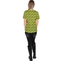 Cute Deer Pattern Green Women s V-Neck Scrub Top View4