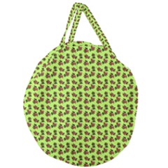 Cute Deer Pattern Green Giant Round Zipper Tote by snowwhitegirl