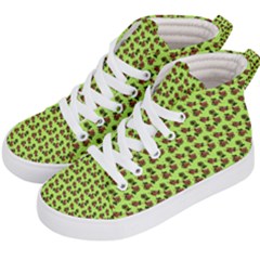 Cute Deer Pattern Green Kids  Hi-top Skate Sneakers by snowwhitegirl