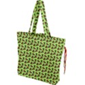 Cute Deer Pattern Green Drawstring Tote Bag View1