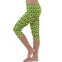 Cute Deer Pattern Green Kids  Lightweight Velour Capri Leggings  View2