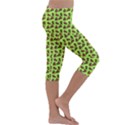 Cute Deer Pattern Green Kids  Lightweight Velour Capri Leggings  View3