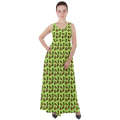 Cute Deer Pattern Green Empire Waist Velour Maxi Dress by snowwhitegirl