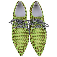 Cute Deer Pattern Green Pointed Oxford Shoes by snowwhitegirl