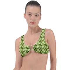 Cute Deer Pattern Green Ring Detail Bikini Top by snowwhitegirl