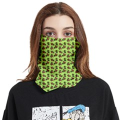 Cute Deer Pattern Green Face Covering Bandana (two Sides) by snowwhitegirl