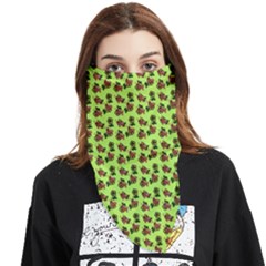 Cute Deer Pattern Green Face Covering Bandana (triangle) by snowwhitegirl