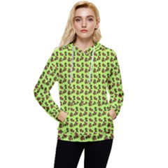 Cute Deer Pattern Green Women s Lightweight Drawstring Hoodie by snowwhitegirl