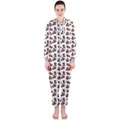 Cute Deer Pattern White Hooded Jumpsuit (ladies) 