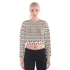 Cute Deer Pattern White Cropped Sweatshirt