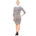 Cute Deer Pattern White Quarter Sleeve Hood Bodycon Dress View2