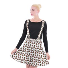 Cute Deer Pattern White Suspender Skater Skirt by snowwhitegirl