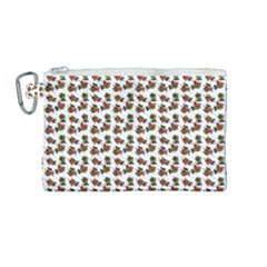 Cute Deer Pattern White Canvas Cosmetic Bag (medium)