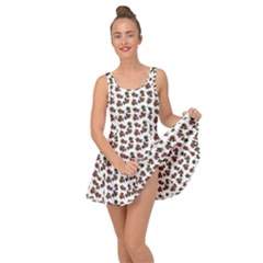 Cute Deer Pattern White Inside Out Casual Dress by snowwhitegirl