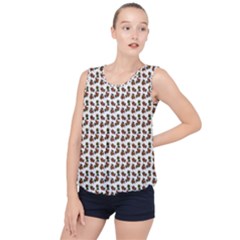 Cute Deer Pattern White Bubble Hem Chiffon Tank Top by snowwhitegirl