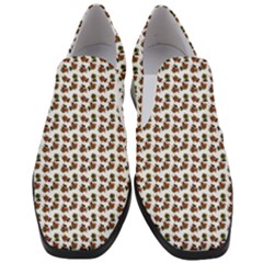 Cute Deer Pattern White Women Slip On Heel Loafers by snowwhitegirl