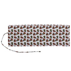 Cute Deer Pattern White Roll Up Canvas Pencil Holder (m) by snowwhitegirl