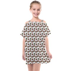 Cute Deer Pattern White Kids  One Piece Chiffon Dress by snowwhitegirl