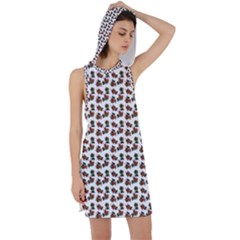 Cute Deer Pattern White Racer Back Hoodie Dress by snowwhitegirl