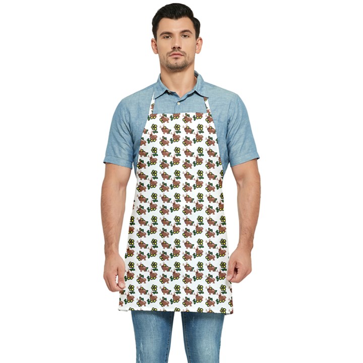 Cute Deer Pattern White Kitchen Apron