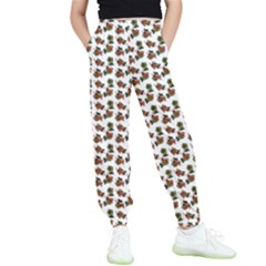 Cute Deer Pattern White Kids  Elastic Waist Pants by snowwhitegirl