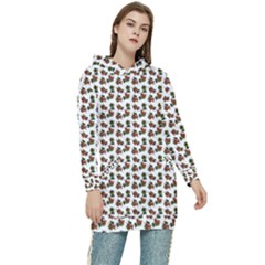 Cute Deer Pattern White Women s Long Oversized Pullover Hoodie by snowwhitegirl