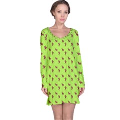 Kawaii Cute Deer Green Long Sleeve Nightdress by snowwhitegirl