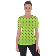 Kawaii Cute Deer Green Shoulder Cut Out Short Sleeve Top by snowwhitegirl