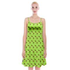 Kawaii Cute Deer Green Spaghetti Strap Velvet Dress