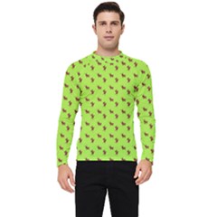 Kawaii Cute Deer Green Men s Long Sleeve Rash Guard