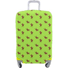 Kawaii Cute Deer Green Luggage Cover (large)