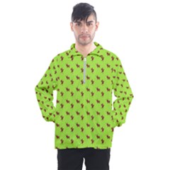 Kawaii Cute Deer Green Men s Half Zip Pullover