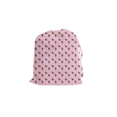 Kawaii Cute Deer Pink Drawstring Pouch (small) by snowwhitegirl