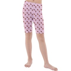 Kawaii Cute Deer Pink Kids  Mid Length Swim Shorts by snowwhitegirl