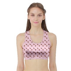 Kawaii Cute Deer Pink Sports Bra With Border by snowwhitegirl