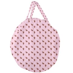 Kawaii Cute Deer Pink Giant Round Zipper Tote by snowwhitegirl