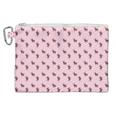 Kawaii Cute Deer Pink Canvas Cosmetic Bag (xl) by snowwhitegirl