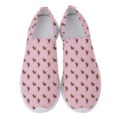 Kawaii Cute Deer Pink Women s Slip On Sneakers by snowwhitegirl