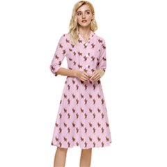 Kawaii Cute Deer Pink Classy Knee Length Dress