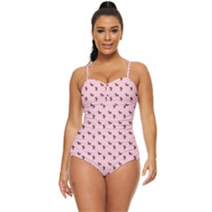 Kawaii Cute Deer Pink Retro Full Coverage Swimsuit