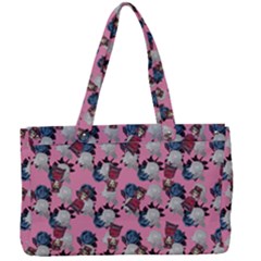 Vintage Floral And Goth Girl Canvas Work Bag by snowwhitegirl